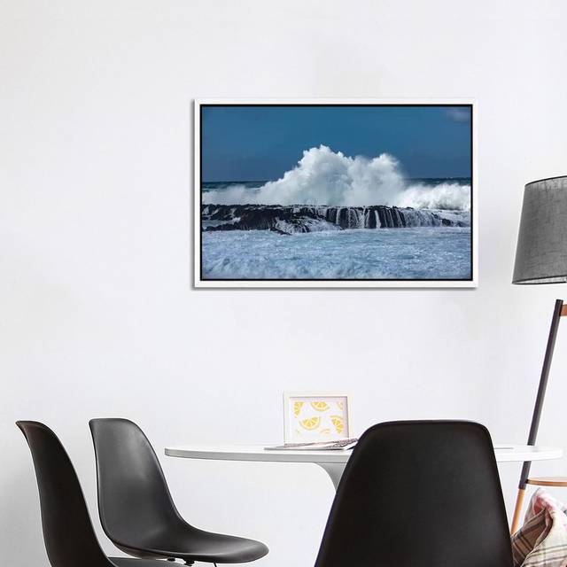 Foam Crash by Sean Davey - Gallery-Wrapped Canvas Giclée on Canvas - White Framed (66.04cm H x 101.6cm W x 3.81cm D)