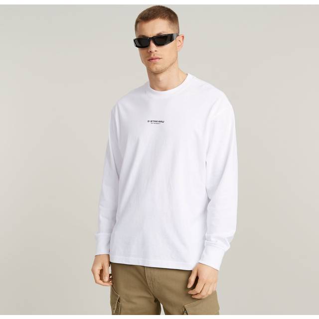 G-Star for man. D25078-C336-110 Center Chest Boxy T-shirt white (XS), Casual, Long sleeve, Organic Cotton, Sustainable