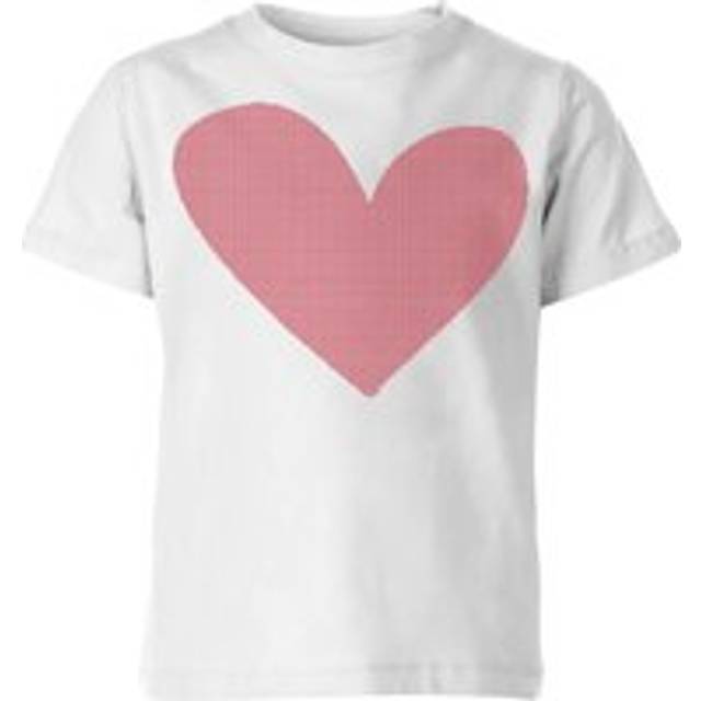 Cross Stitch Heart Kids' T-Shirt - White - 5-6 Years - White