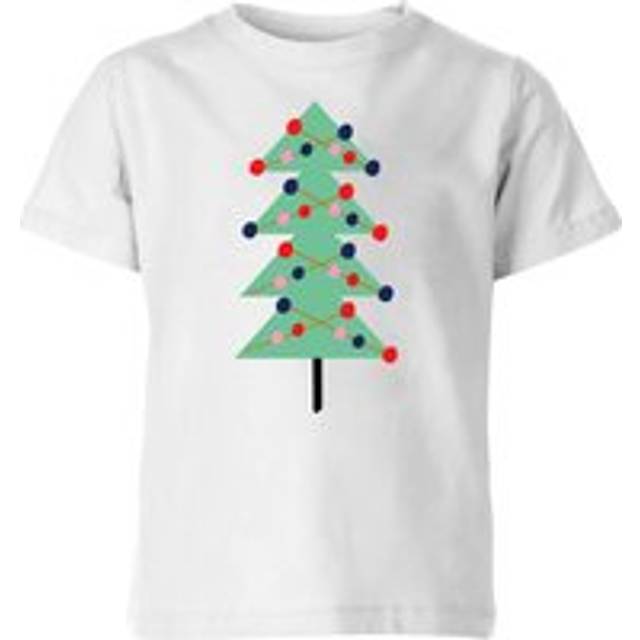 Christmas Tree With Lights Kids' T-Shirt - White - 7-8 Years - White