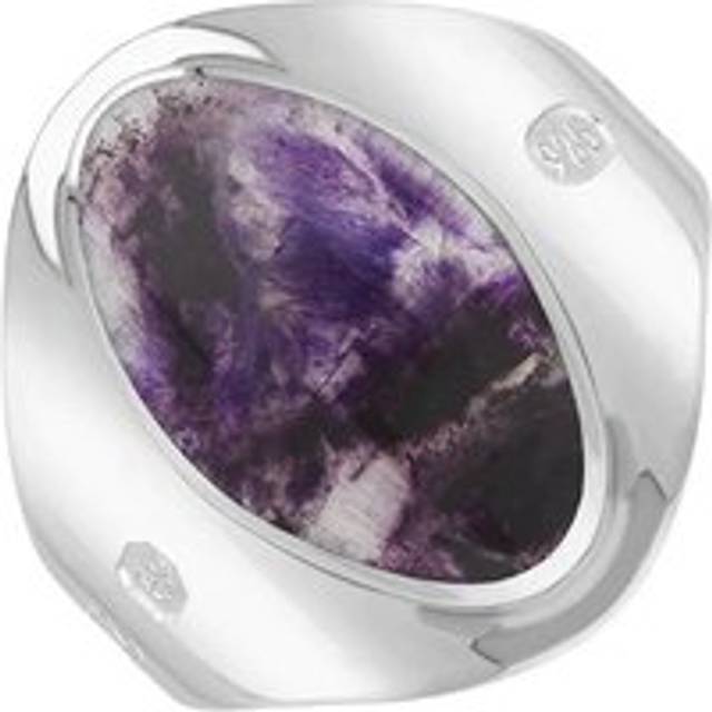 Sterling Silver Blue John Queen's Jubilee Hallmark Small Oval Ring D - L