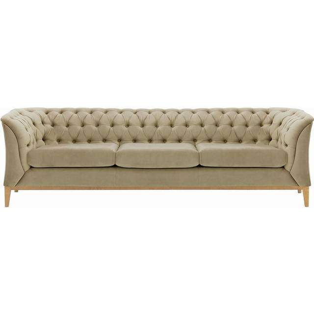 Burnham Velvet 3 Seater Sofa - Brown (74cm H X 248cm W X 80cm D)