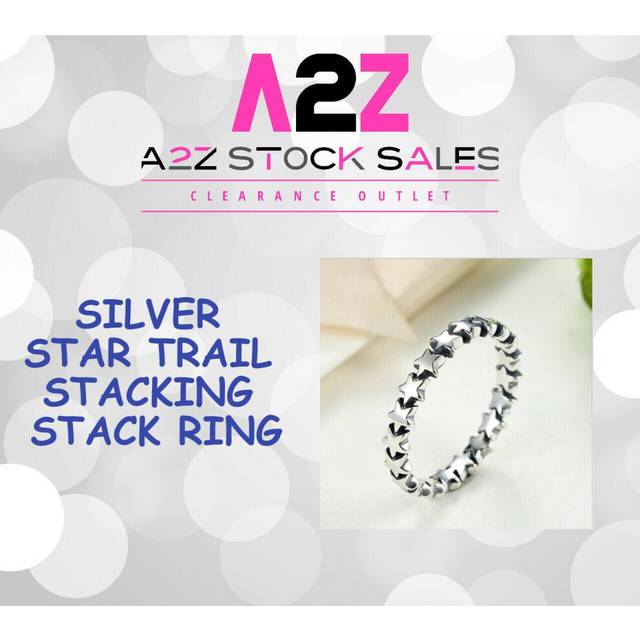 ANGELO SIZE 6 STERLING S925 SILVER STAR TRAIL STACKING STACK - Silver