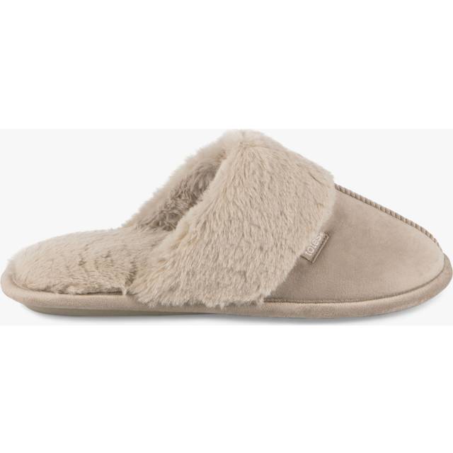totes Velour Mule Slippers, Taupe