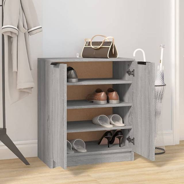 12 Pair Shoe Storage Cabinet - Grey (12)