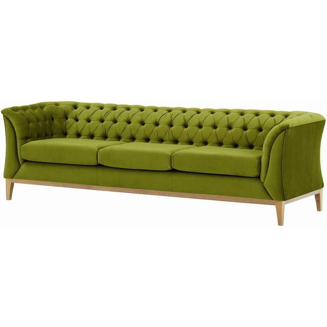Burnham Velvet 3 Seater Sofa - Dark Green (74cm H X 248cm W X 80cm D)