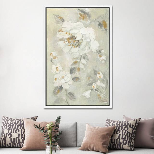 Romantic Spring Flowers II White by Silvia Vassileva - Gallery-Wrapped Canvas Giclée on Canvas - White Framed (152.4cm H x 101.6cm W x 3.81cm D)