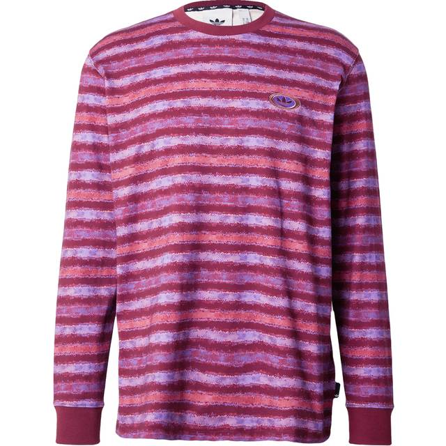 adidas Originals 90s Long Sleeve Stripe Long-Sleeve Top - Shadow Red - XS