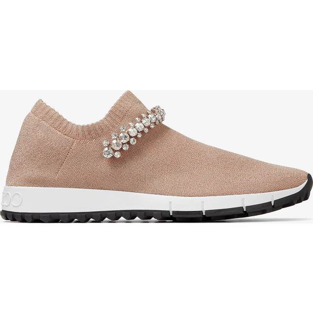 Jimmy Choo Womens Ballet Pink/crystal Verona Crystal-embellished Knitted Low-top Trainers Eur 38/5 Uk Women - BALLET PINK/CRYSTAL