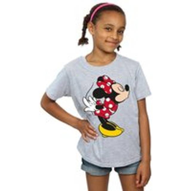 Disney - Kids Heather Minnie Mouse Kiss Printed T-Shirt - Grey - Age 9 - 10 Years