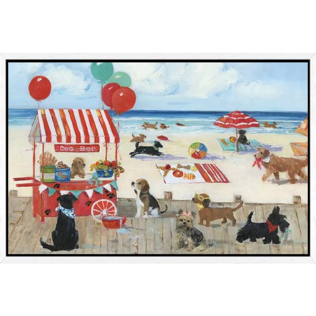 Beach Bark Park I by Sally Swatland - Gallery-Wrapped Canvas Giclée - White Framed (152.5 cm H x 101.5 cm W)