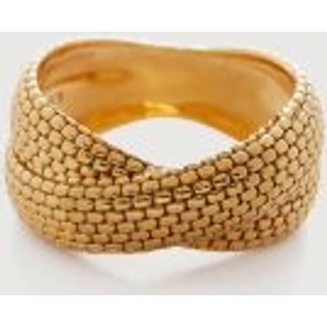 Monica Vinader Womens Yellow Gold Chain Cross 18ct Yellow-gold Vermeil Sterling-silver Ring K - YELLOW GOLD