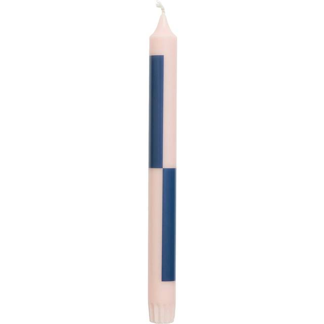 HAY - Pattern Candle - Stearinljus - Light Pink | Dark Blue - H24 x Ø2,2 cm