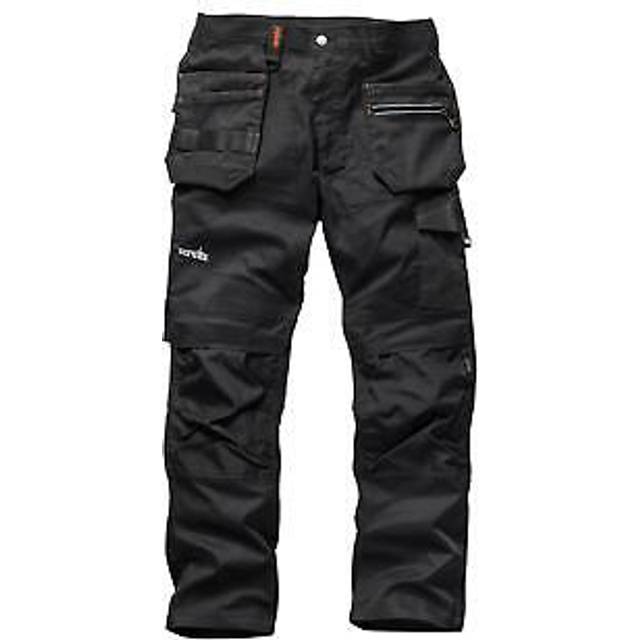 Scruffs black trade flex slim fit work trouser mens hardwearing size-32s