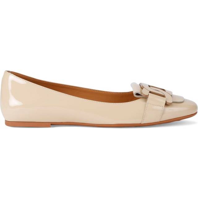 Tods Womens Cream Gomma Patent-leather Ballet Flats Eur 36 / 3 Uk Women - CREAM