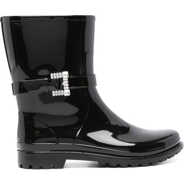 Sergio Rossi - crystal-embellished ankle boots - women - Other fibres - 36 - Black
