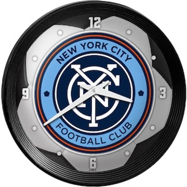 New York City FC 15" Ribbed Frame Soccer Ball Wall Clock - No Size