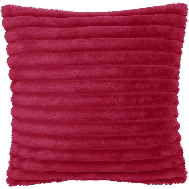 Catherine Lansfield Cosy Ribbed Soft Touch Velvet 45cm x 45cm Filled Cushion Hot Pink