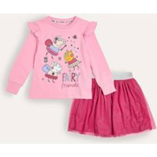 Brand Threads Kids' Pepper Pig Fairy Friends Top and Tutu Set, Pink