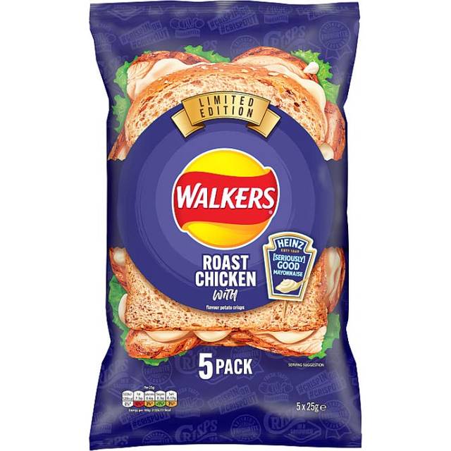 Walkers Roast Chicken with Heinz Mayo Multipack Crisps 5 x 25g