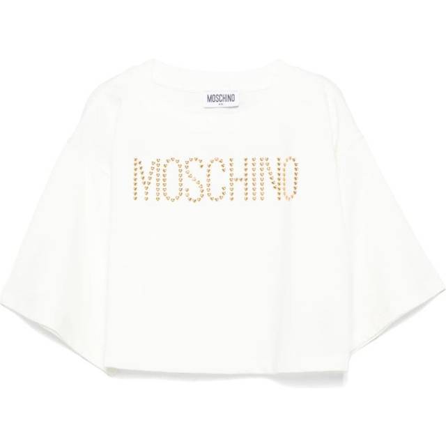 Moschino Kids - studded-logo T-shirt - kids - Cotton/Elastane - 5 - White