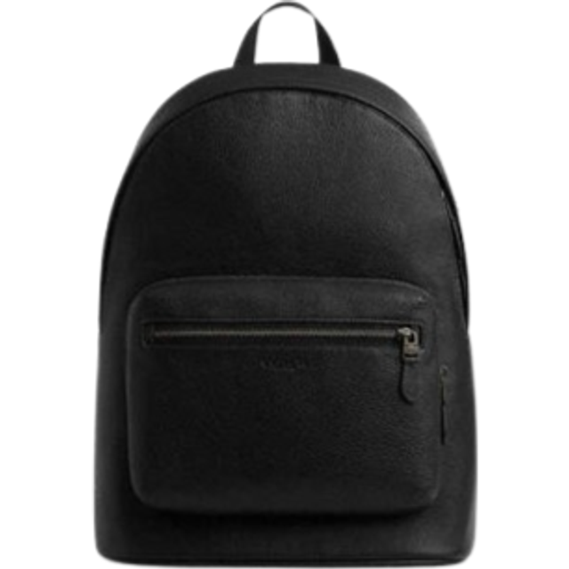 Coach Mens West Backpack in Pebbled Leather Bag - Black - One Size