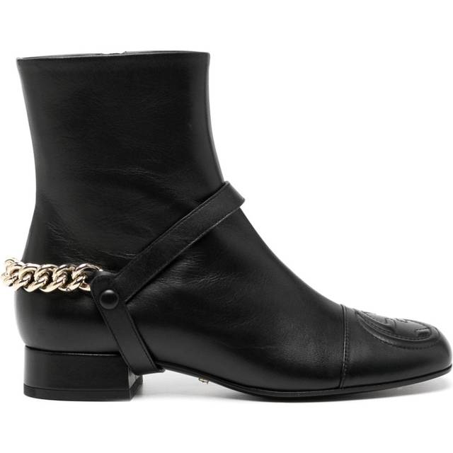 Gucci - 40mm leather ankle boots - women - Calf Leather/Calf Leather/Calf Leather - 36.5 - Black