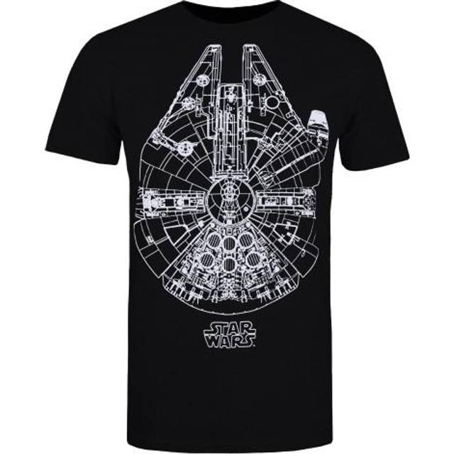 (L, Black) Star Wars Mens Millennium Falcon T-Shirt