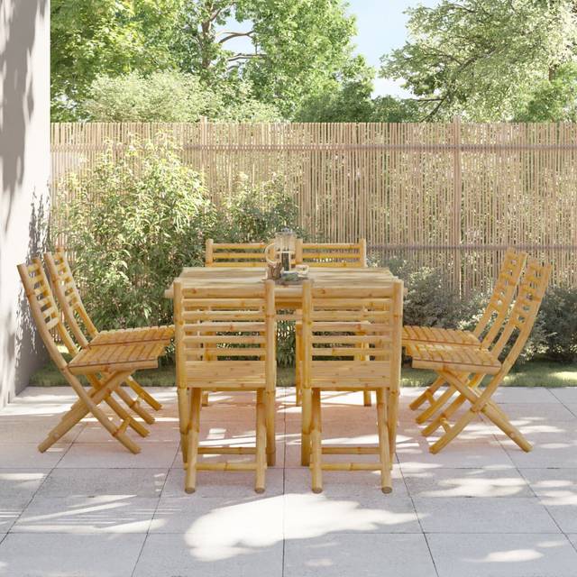vidaXL Folding Garden Chairs 8 pcs 43x54x88 cm Bamboo - Brown