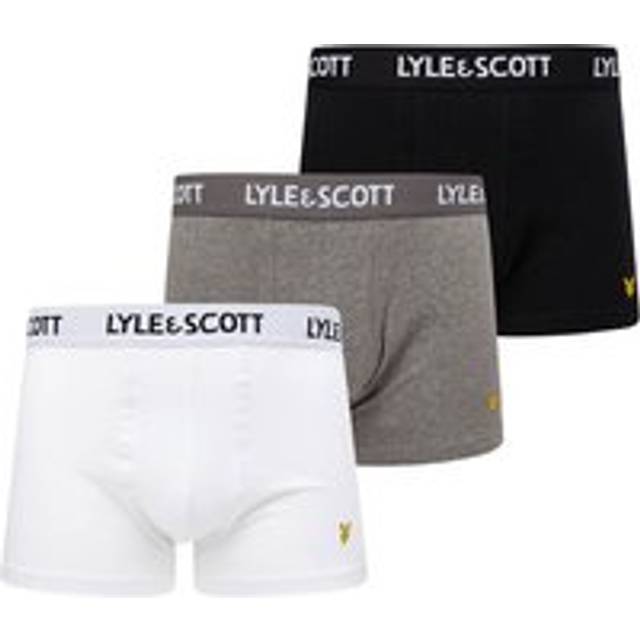 (S) 3-Pack Barclay Boxer Briefs, Black/White/Grey