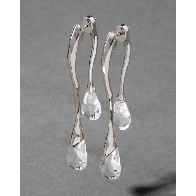 Alexis Bittar Lucite Front Back Double Drop Earring- Clear in Silver | Statement Jewelry from Alexis Bittar (One Size)