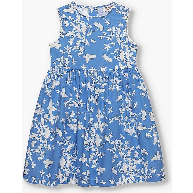 Trotters Girls Lilac/butterfly Kids Adelina Butterfly-print Ric-rac Cotton Dress 12 Months-11 Years 6-7 - LILAC/BUTTERFLY