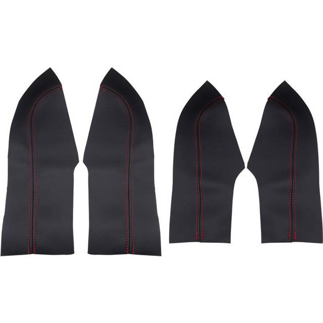(4XDoorArmrestBlack-r) 4pcs Car Styling Door Armrest Panel Microfiber Leather Cover Trim For