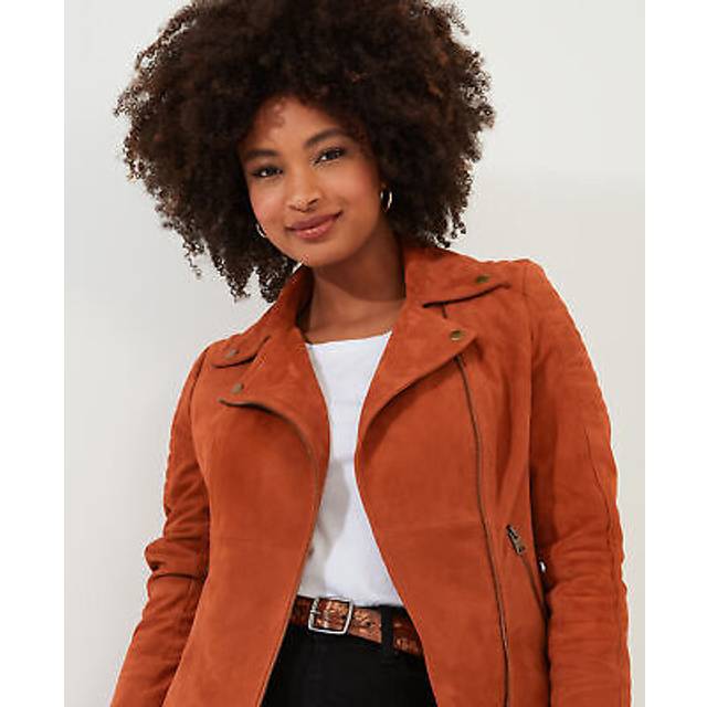 Joe Browns Suede Jacket - Orange, Orange, Size 12, Women