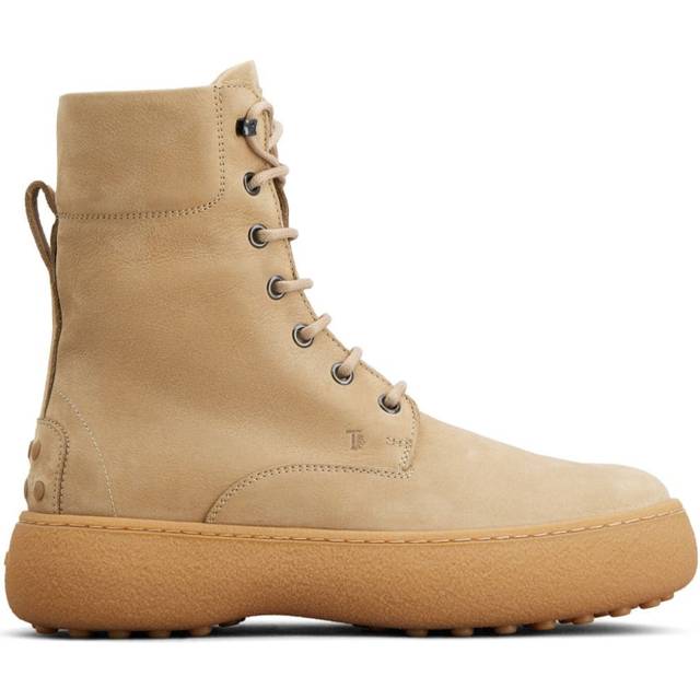 Tod's - lace-up leather combat boots - women - Leather - 41 - Neutrals