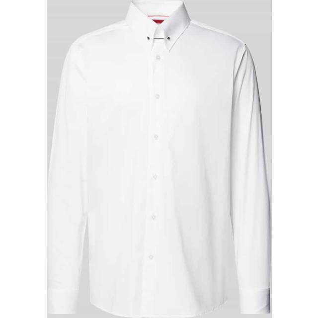 Boss Mens White Slim-fit Long-sleeve Cotton Shirt 17 - WHITE