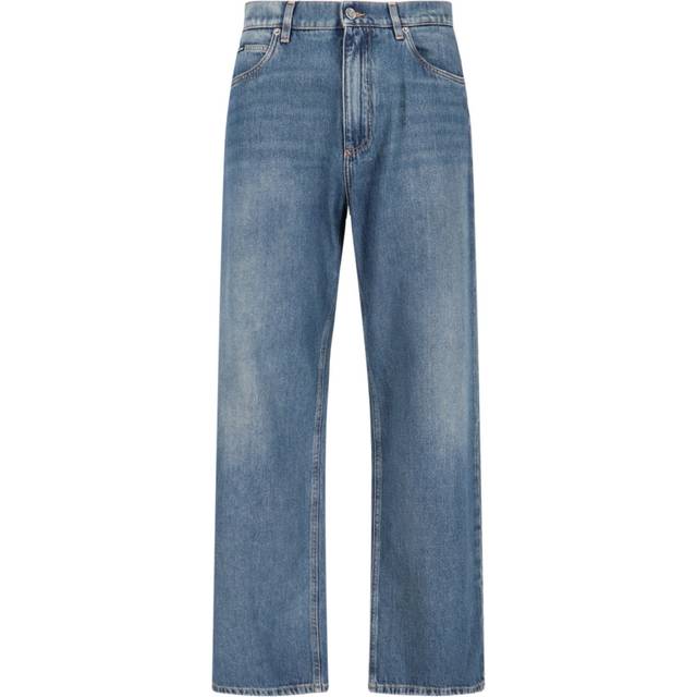Dolce & Gabbana Logo Wide Jeans - Blue - 48