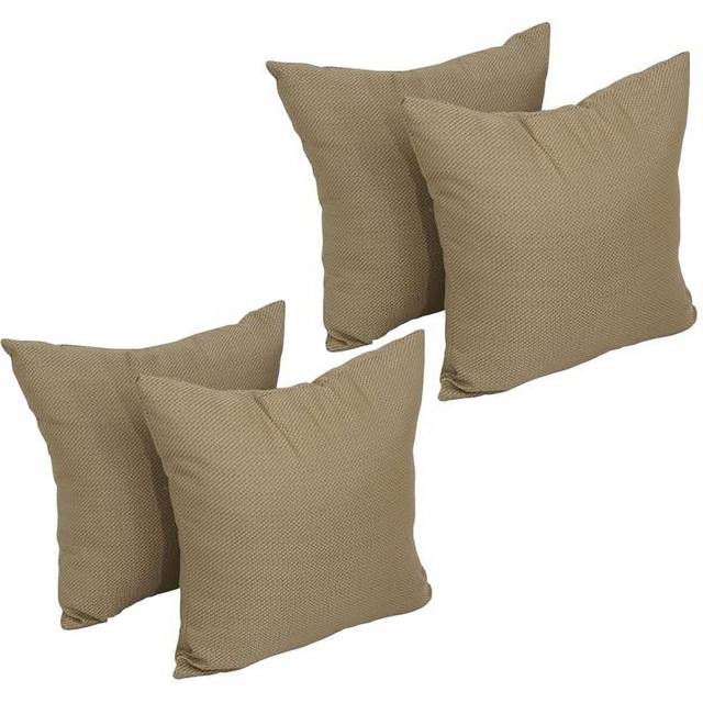 Blazing Needles Premium Indoor/Outdoor Solid Throw Pillow, 17, Pinehurst Caf    4 Count