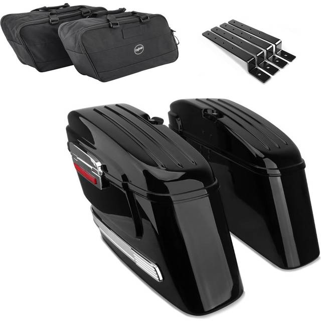Set Seitenkoffer Craftride SC6 + Innentaschen passend für Harley Davidson Sportster Forty-Eight 48 / Special - schwarz-schwarz