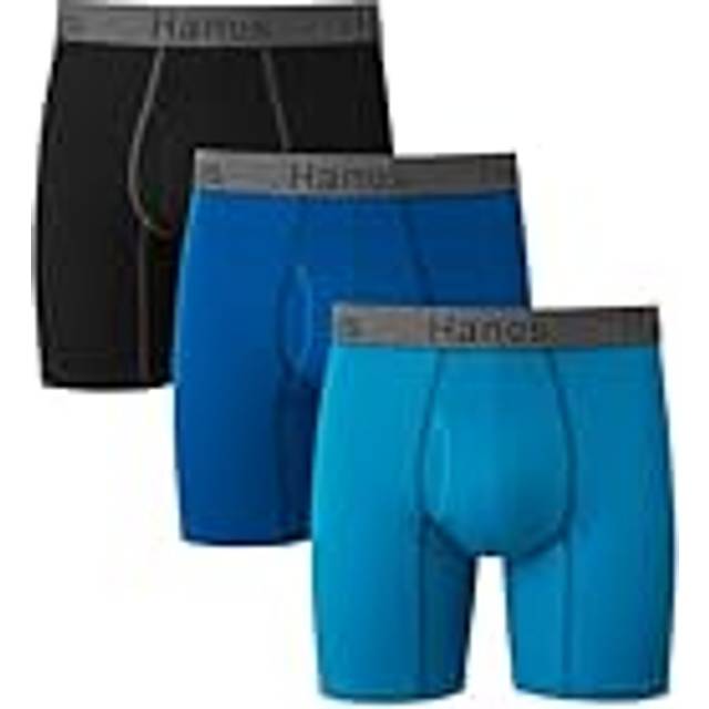 Hanes Mens 3-pack Comfort Flex Fit Ultra Soft Stretch Brief  Available In Regular And Long Leg Boxer  Blue- Regular Leg- 3 Pack  Small US