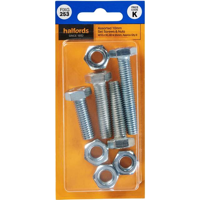 Halfords Assorted Screws & Nuts M10 (Fixg253)