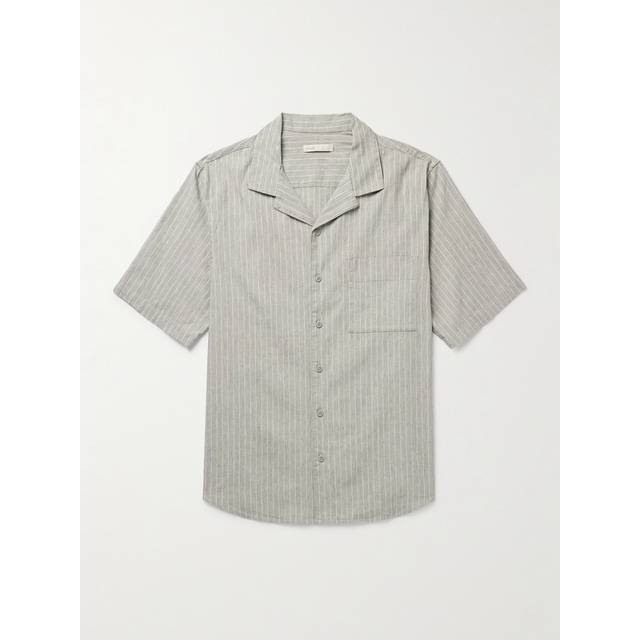 Onia - Vacation Camp-Collar Striped Linen-Blend Shirt - Men - Green - S