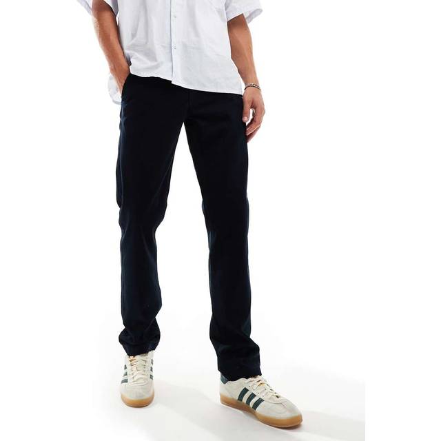 Cotton Regular Fit Chino Trousers - Navy - S