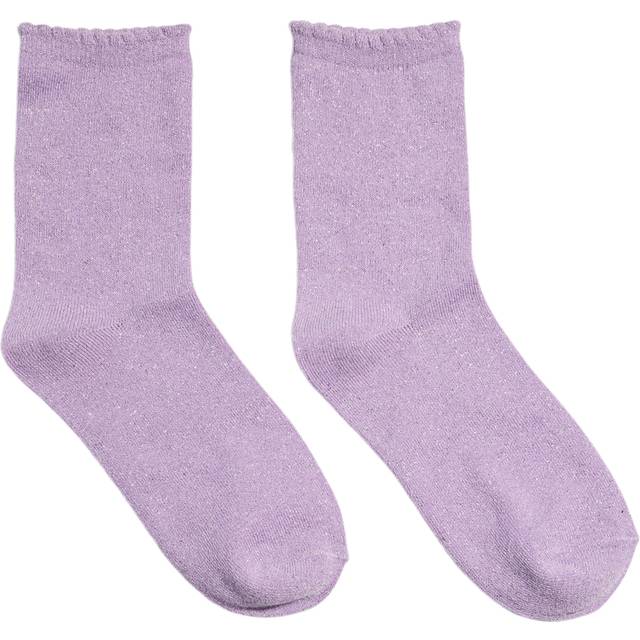 Pieces Pcsebby Glitter Long 1 Pack Socks N - Från Magasin - Pink Lavender/silver Lurex (ONE SIZE)