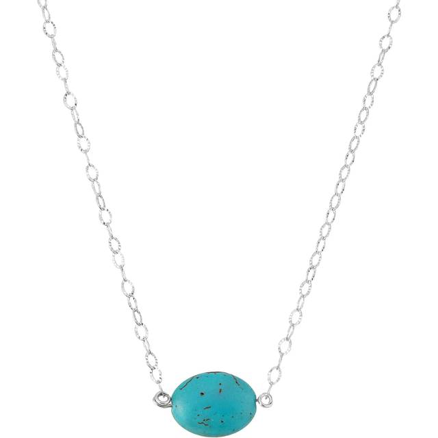 Silpada 'Good Fortune' Turquoise Necklace in Sterling Silver, 16" + 2" - Teal