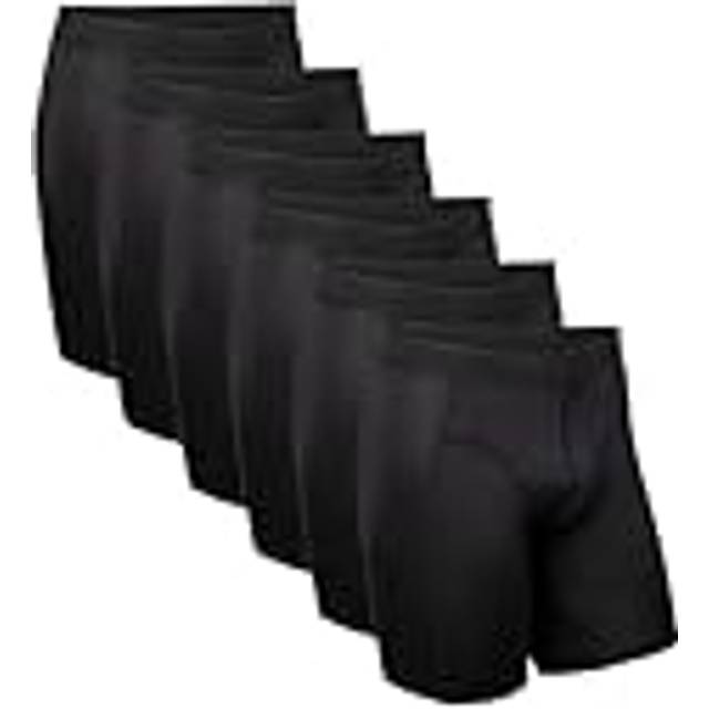 DANISH ENDURANCE Sportkalsonger för män, Snabbtorkande, Utan skav, Multipack, Med vanliga eller långa ben, 6 Pack Svart XXL