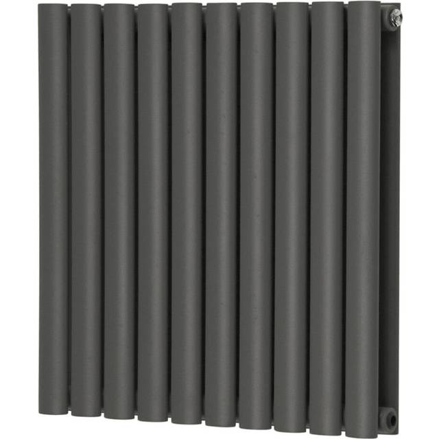 600 x 590mm horizontal designer radiator anthracite double oval tube | norden