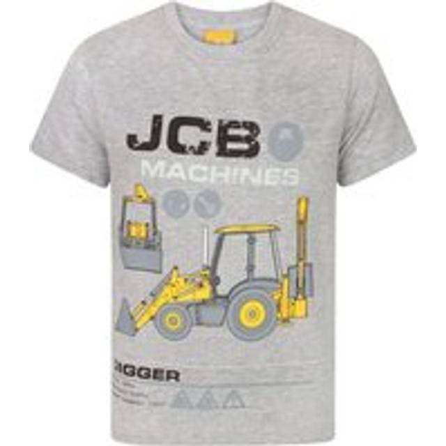 (9-10 Years) JCB Short Sleeved T-Shirt (Boys Grey)