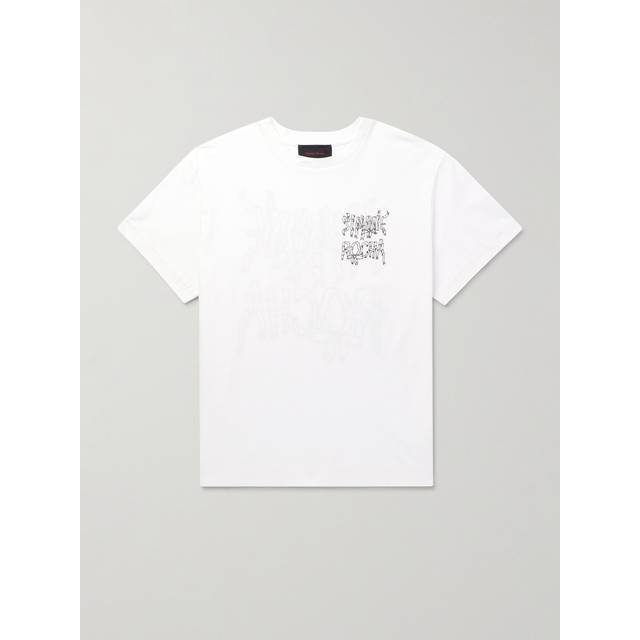 Simone Rocha - Ribbon Logo-Print Cotton-Jersey T-Shirt - Men - White - XXL