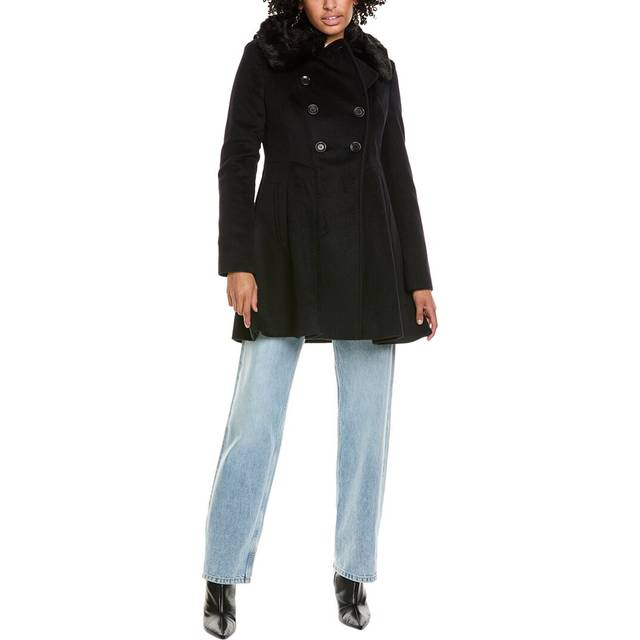 Via Spiga Double-Breasted Wool-Blend Coat